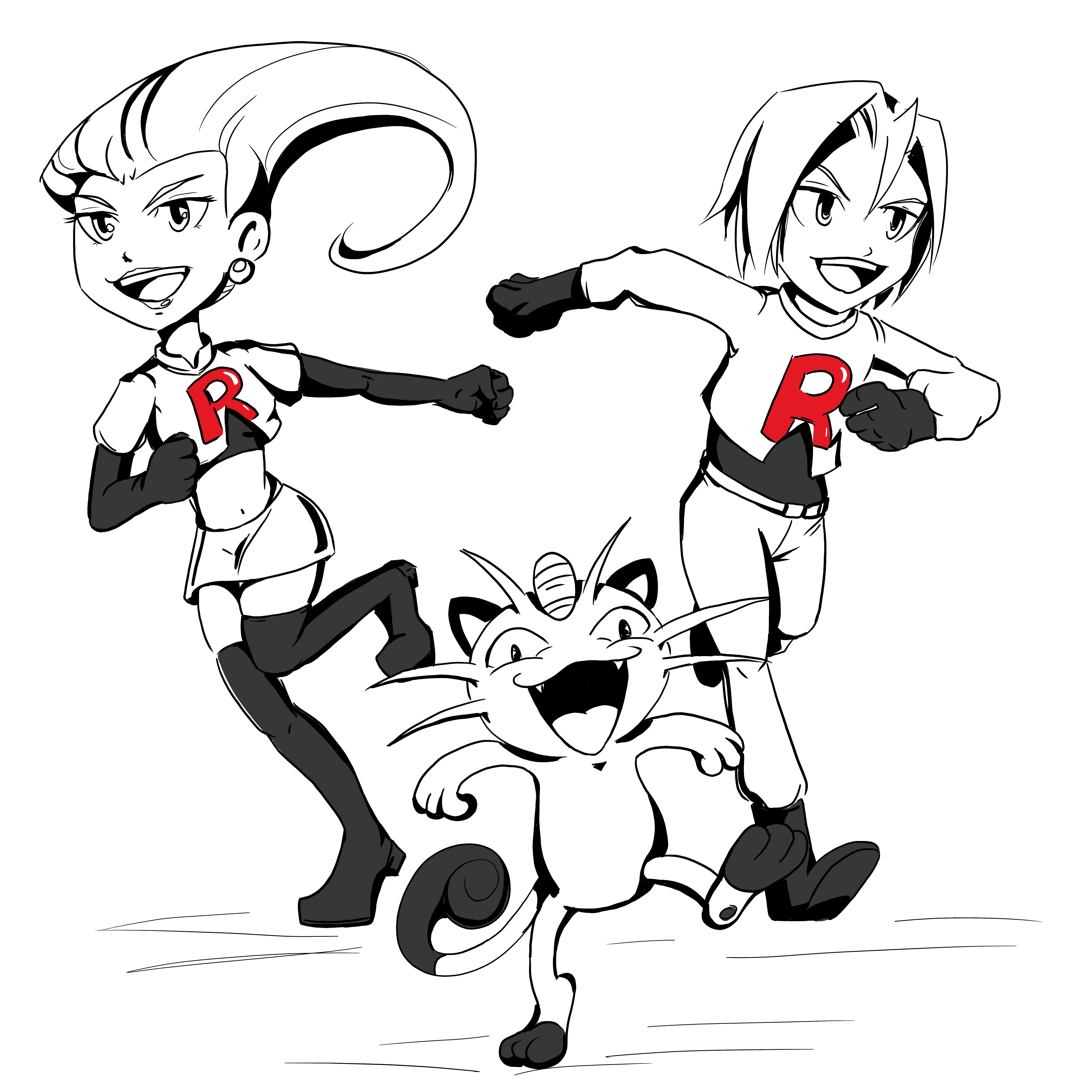 Team rocket in the style of the new sprites rpokemon