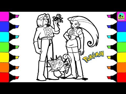 Pokãmon team rocket coloring book pages for kids speed coloring