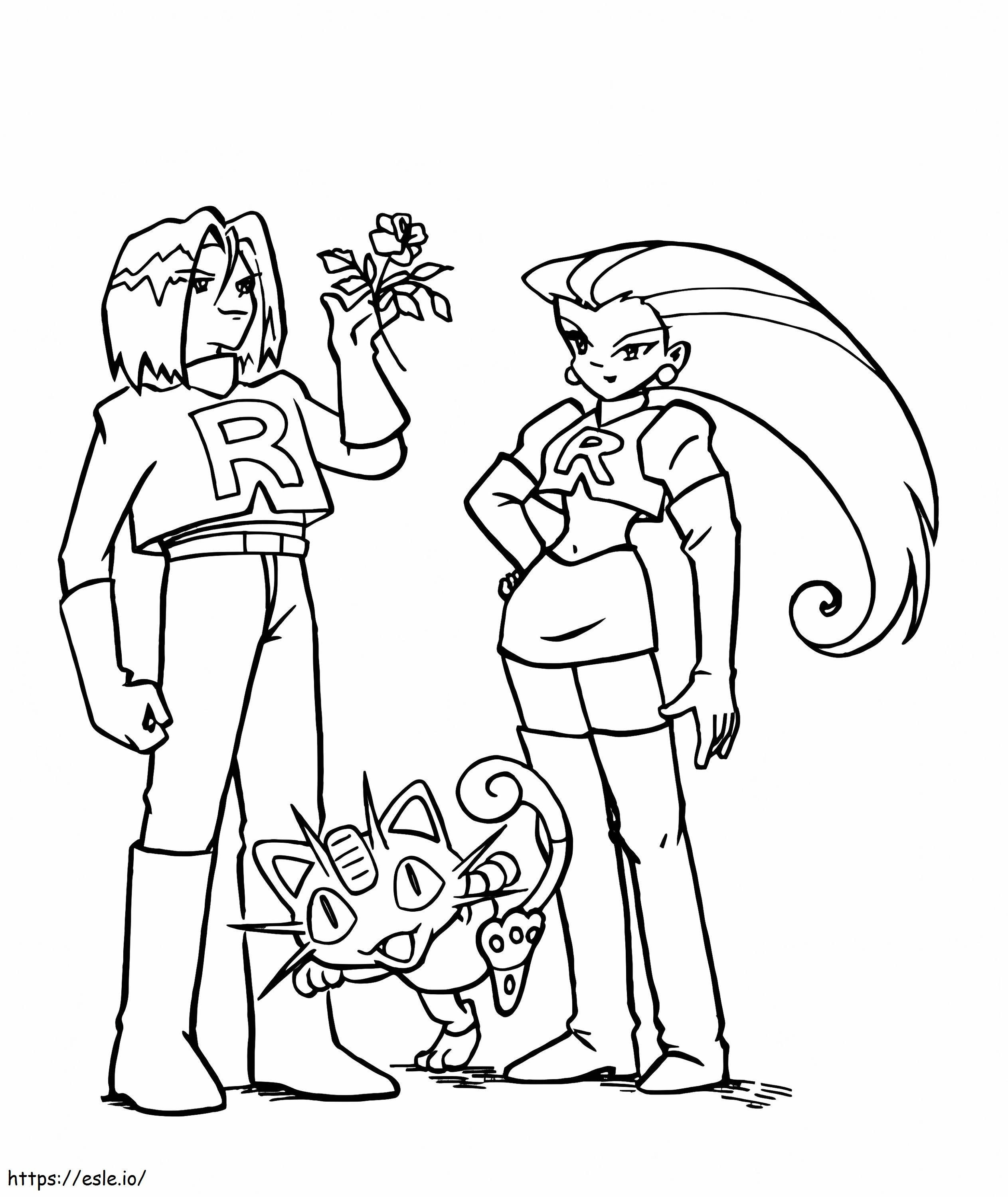 Team rocket pokemon coloring page