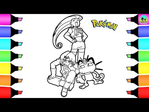 Pokemon team rocket coloring book pages i fun colouring videos for kids