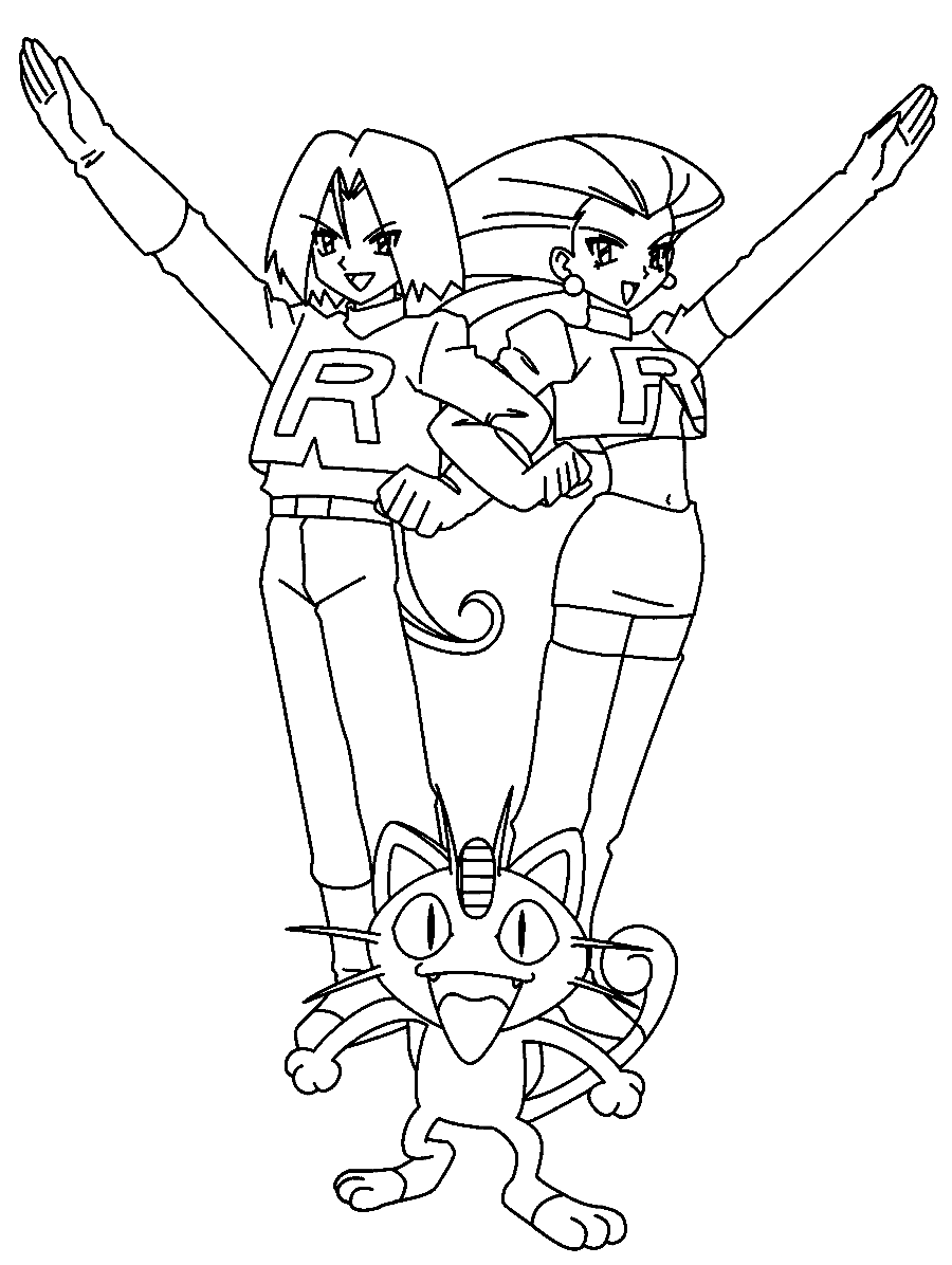 Team rocket coloring pages