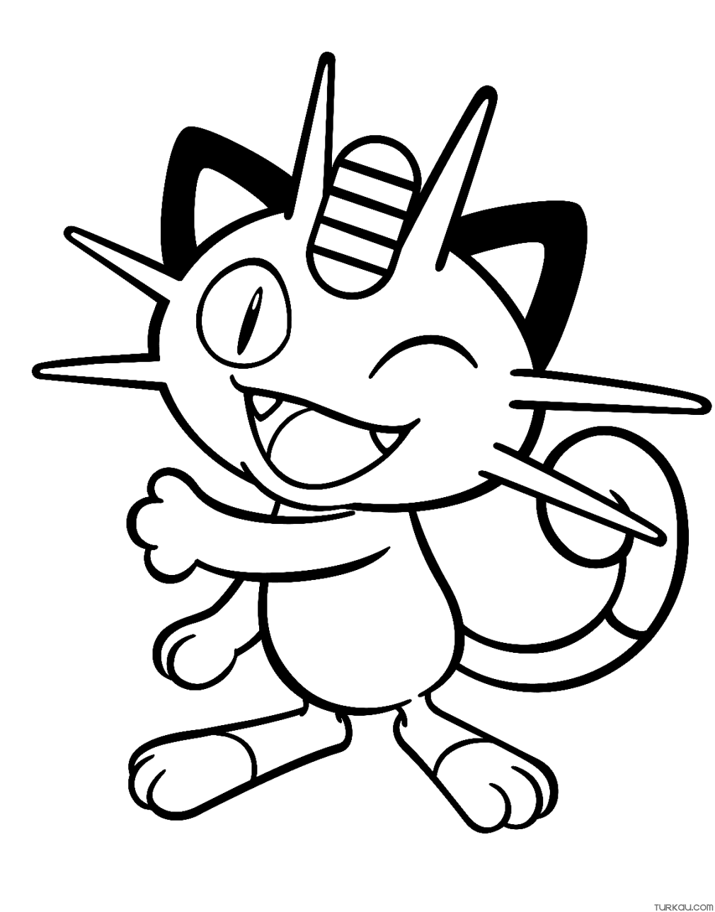 Team rockets meowth coloring page