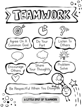 Teamwork poster and coloring sheet by diane alber tpt