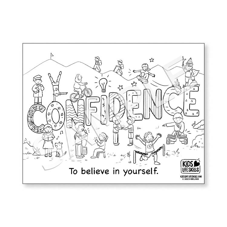 Confidence life skills coloring sheet â kids love life skills