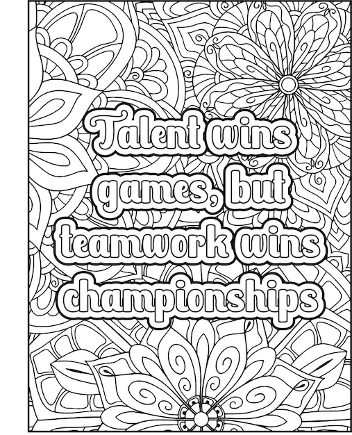 Premium vector motivational quotes coloring page