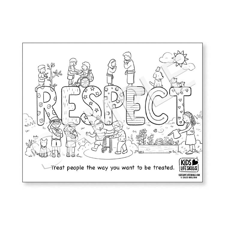 Respect life skills coloring sheet â kids love life skills