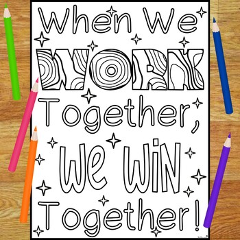 Teamwork coloring pages pages relax reinforce working together