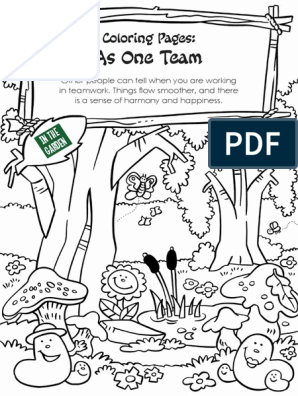 Coloring pages in the garden as one team pdf