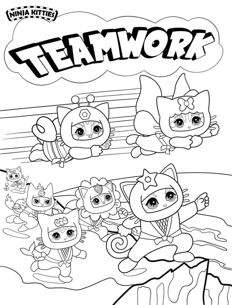 Available coloring activities and printables ninja kitties