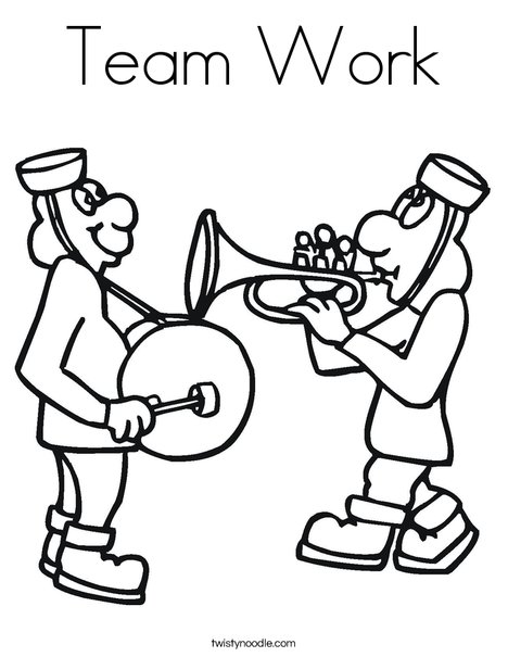 Team work coloring page