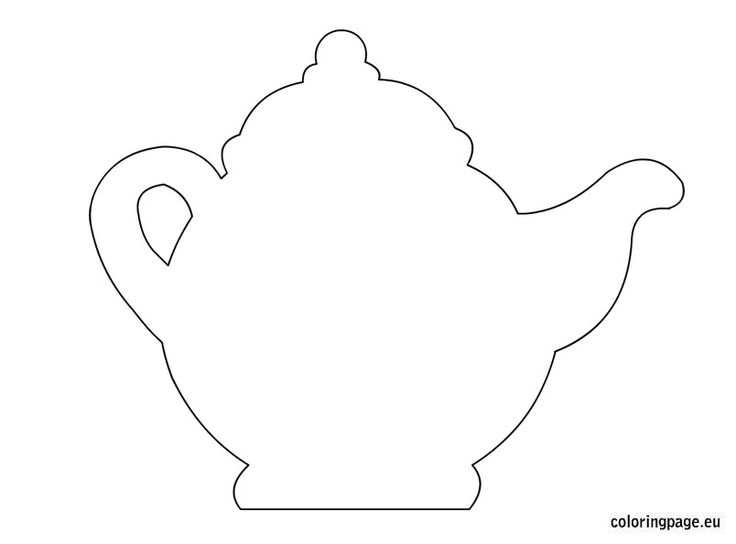 Teapot template coloring page tea pots free printable crafts free applique patterns