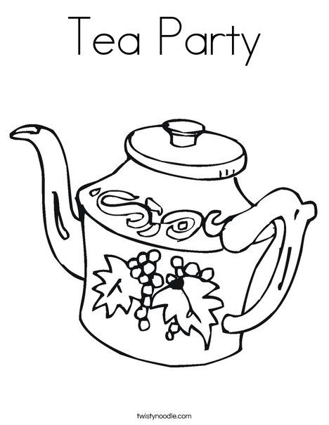 Tea party coloring page tea pots happy birthday coloring pages tea party