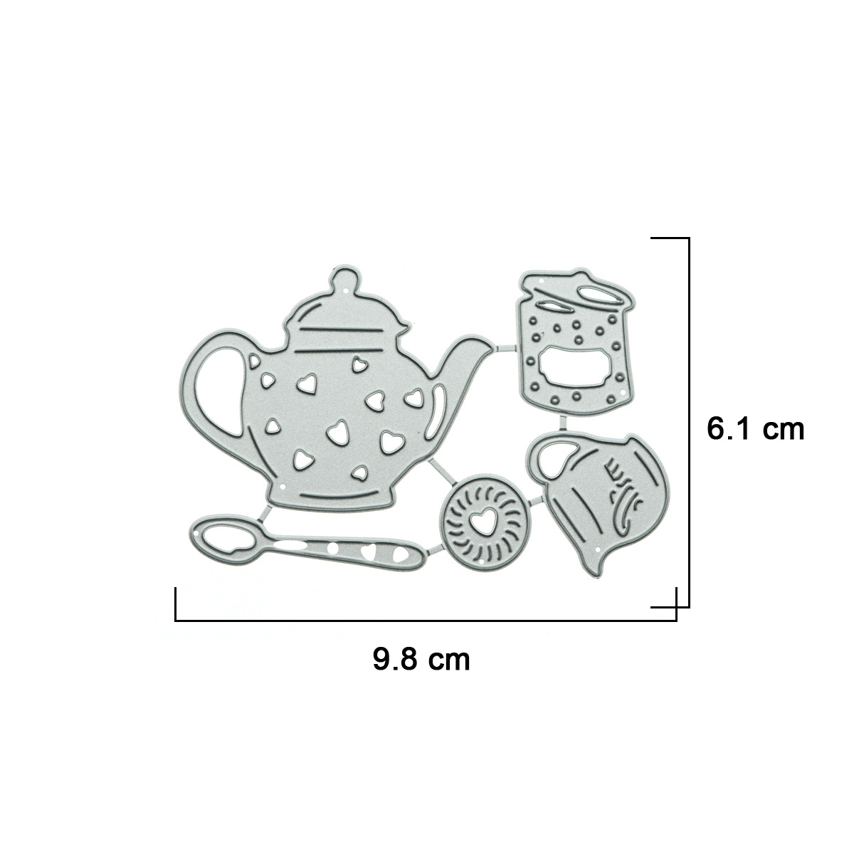 Teapot pattern metal cutting die cuts for handmade tea party invitation card punch cutter stencil clipart supply decorating