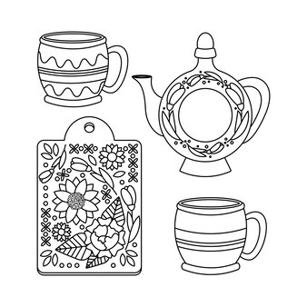 Page tea pot coloring page images