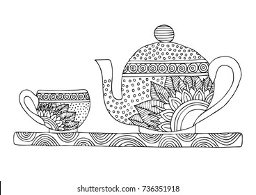 Teapot coloring pages images stock photos d objects vectors