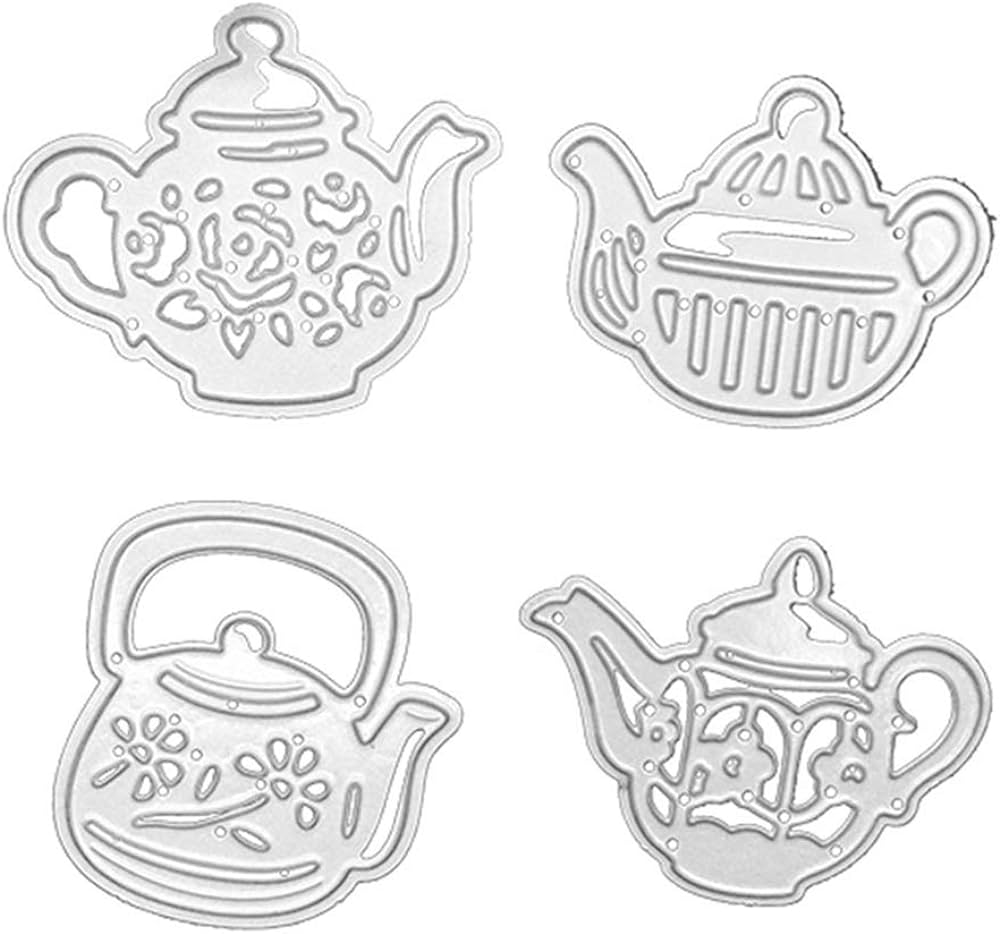 Ncbvixsw teapot diy cutting dies stencils scrapbooking embossing stencils craft embossing paper diy craft gift cutting dies e home kitchen