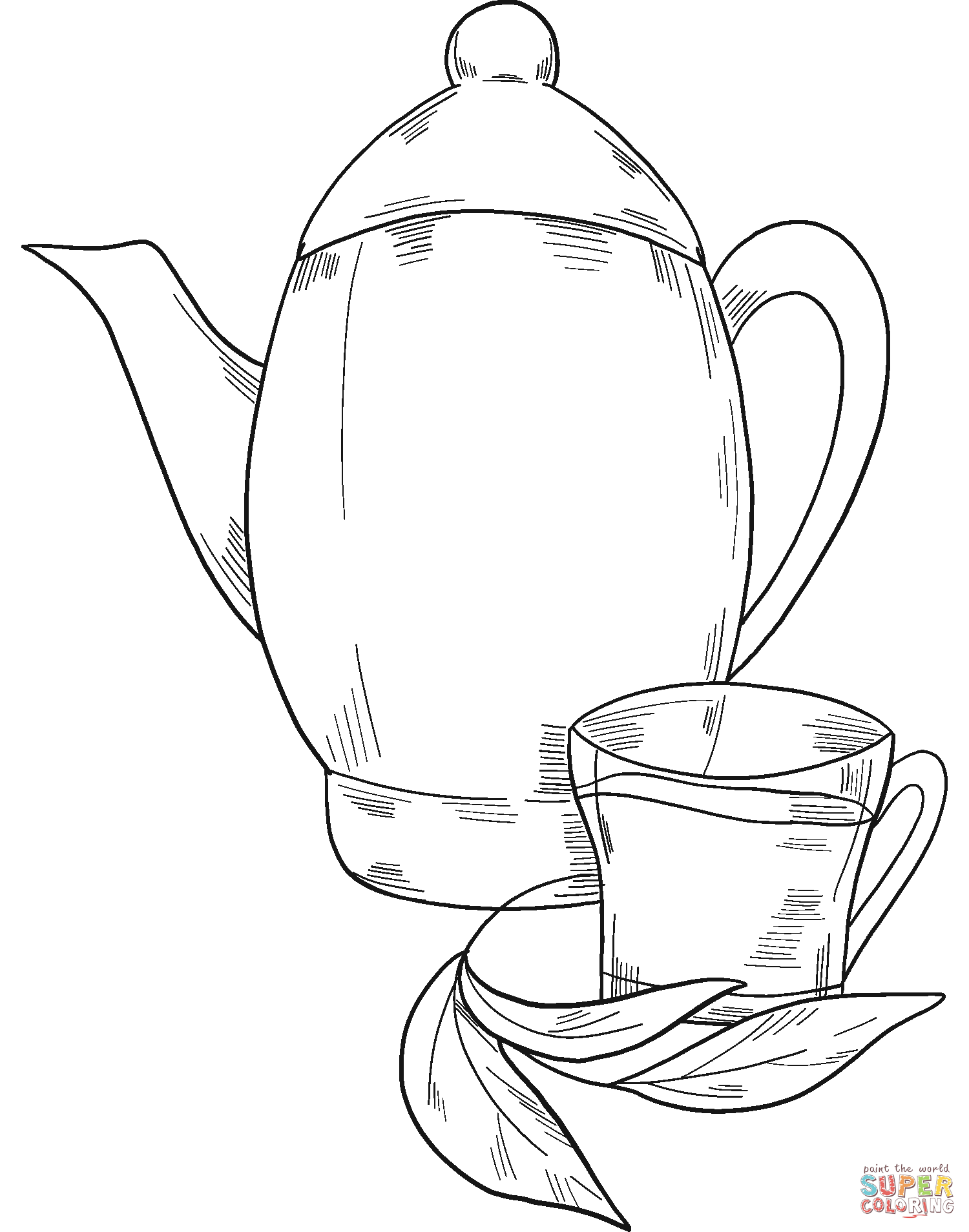 Teapot coloring page free printable coloring pages