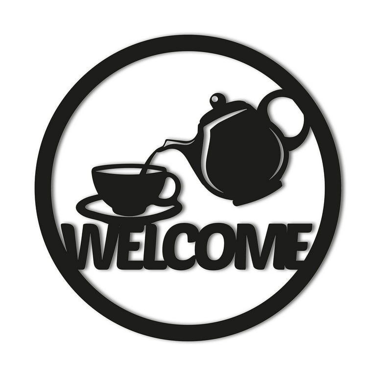 Teapot wele metal sign tea time wele sign tea pot and saucer coffee tea pot laser cut solid steel decorative home accent wall sign hanging kitchen sign sizes