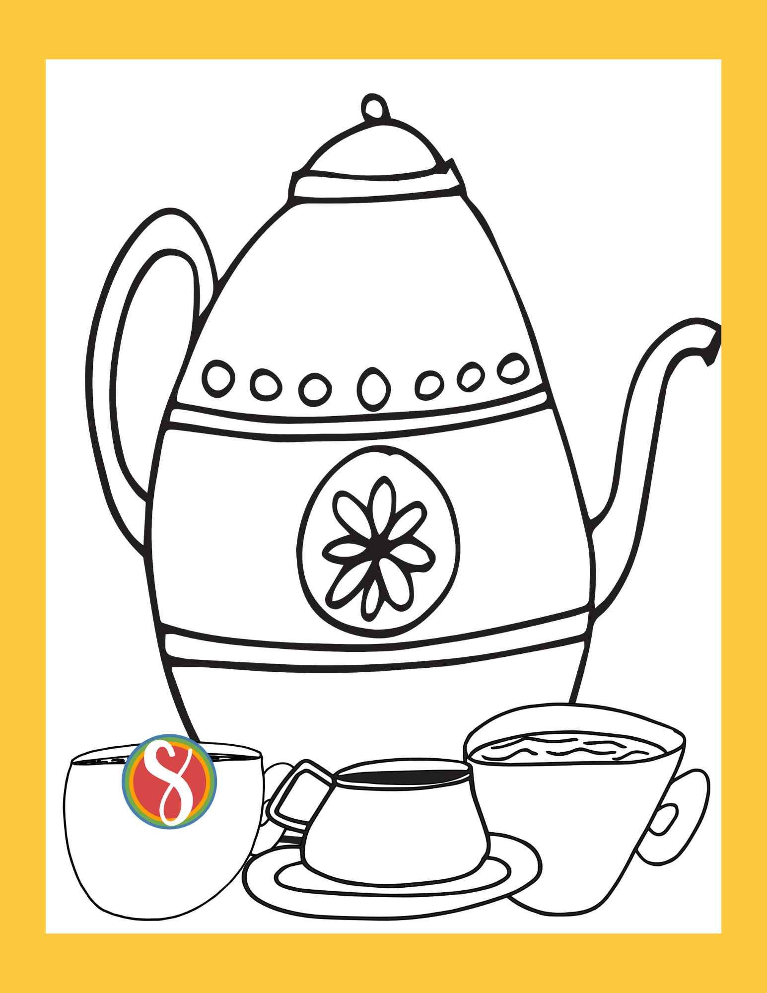 Free teapot coloring pages â stevie doodles