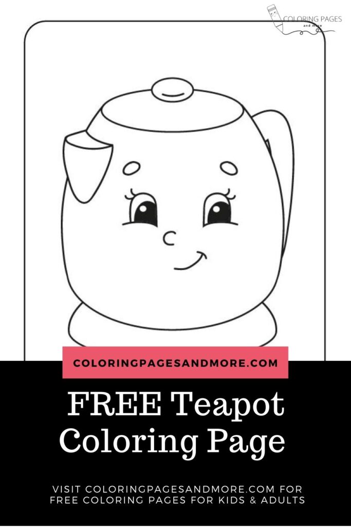 Free teapot coloring page