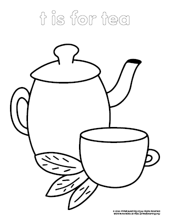 Tea coloring page