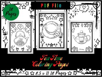 Tea time coloring pages traditional mug teapot printable coloring sheets pdf