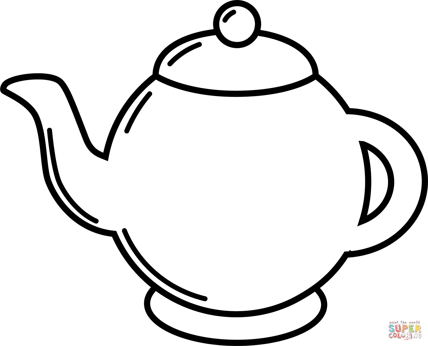 Teapot coloring page free printable coloring pages