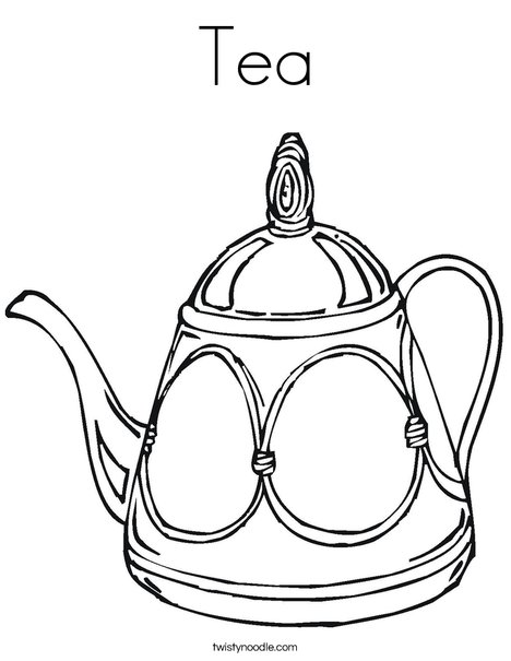 Tea coloring page