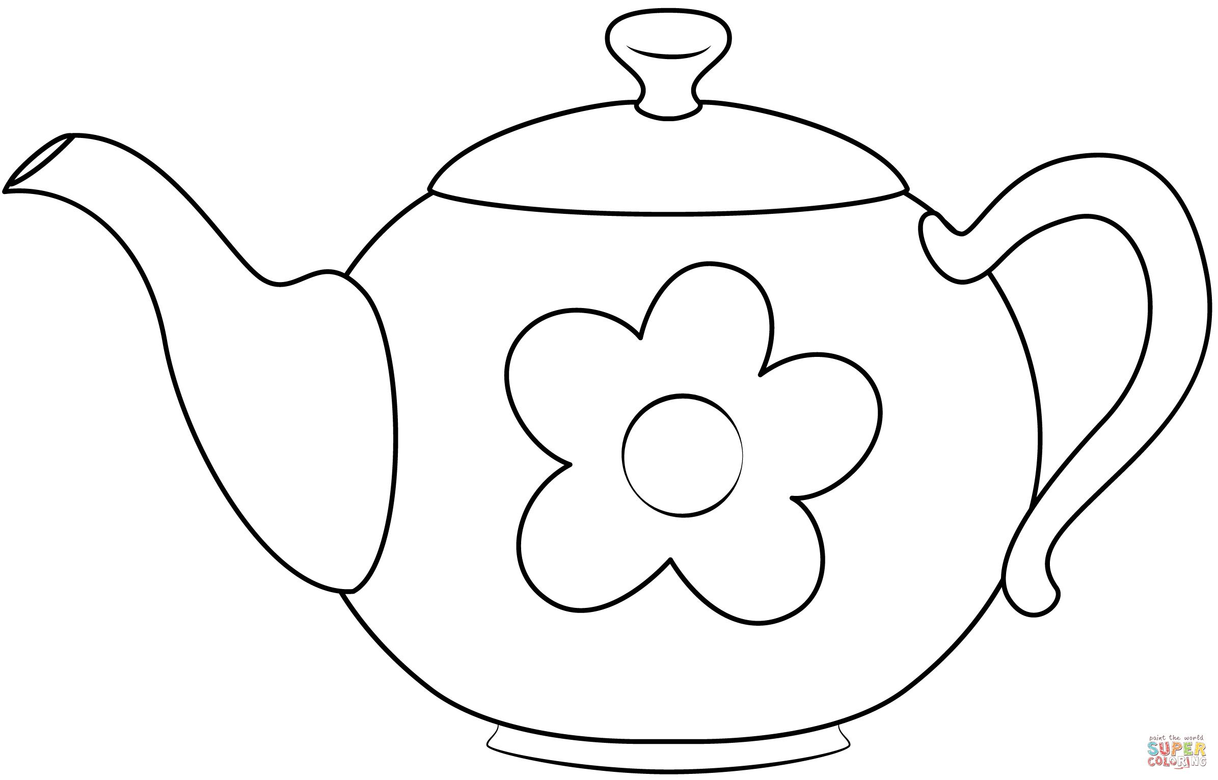 Teapot coloring page free printable coloring pages