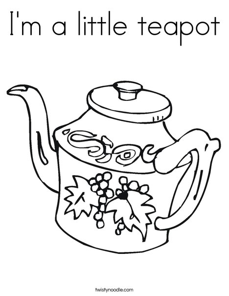 Im a little teapot coloring page