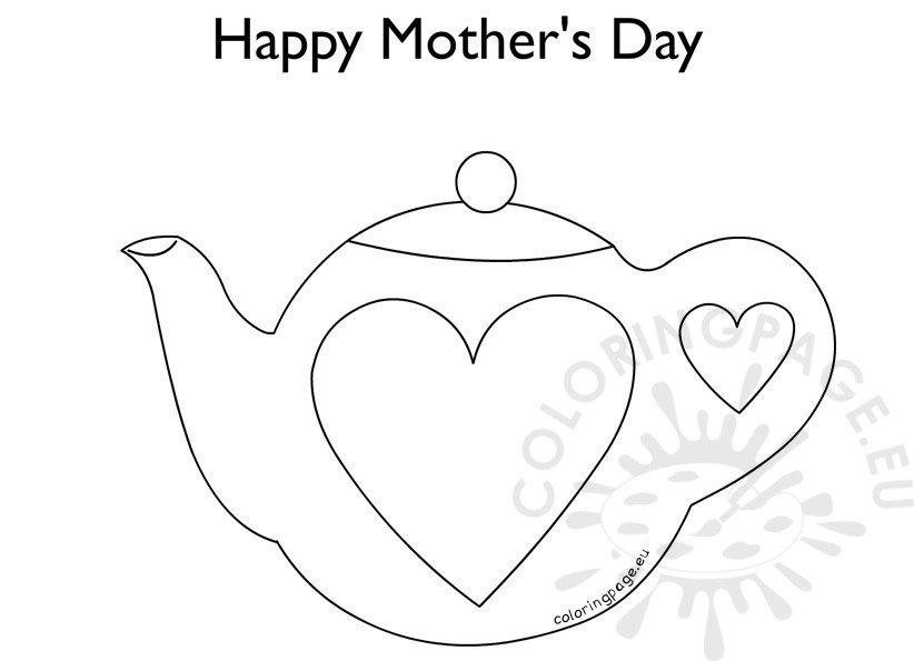 Teapot mother s day card printable template