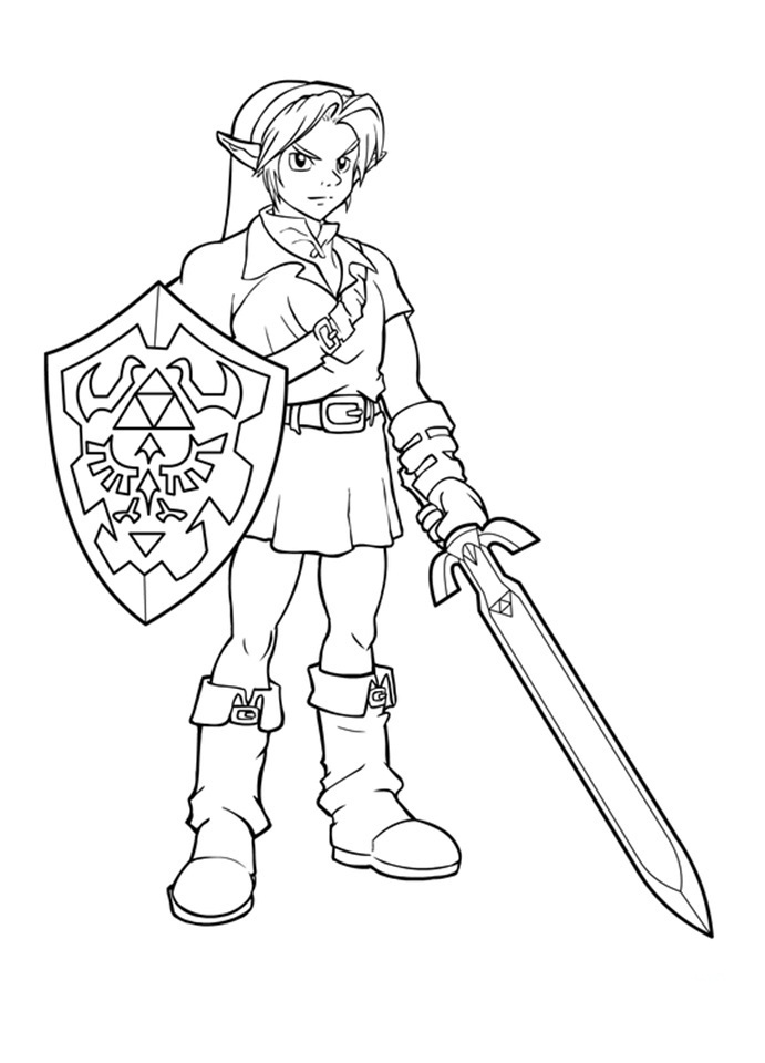 Free printable zelda coloring pages for kids