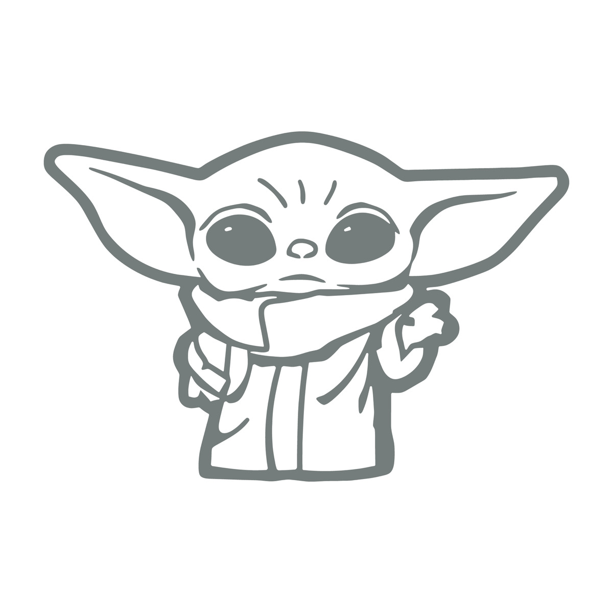 Baby yoda die cut decal made in usa multiple colors custom sizing offered yr