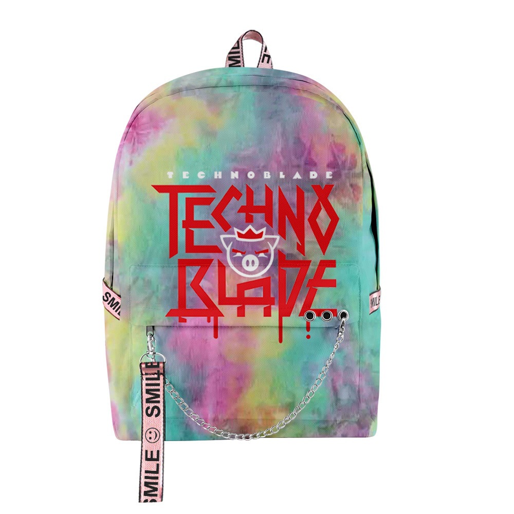 Hip hop tudent chool bag boy girl technoblade bag d print oxford waterproof notebook multifunction houlder backpack