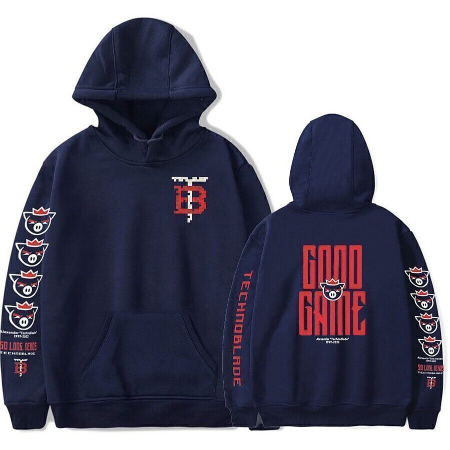 Hoodie technoblade d print men women hip hop sweatshirt casual long sleeve