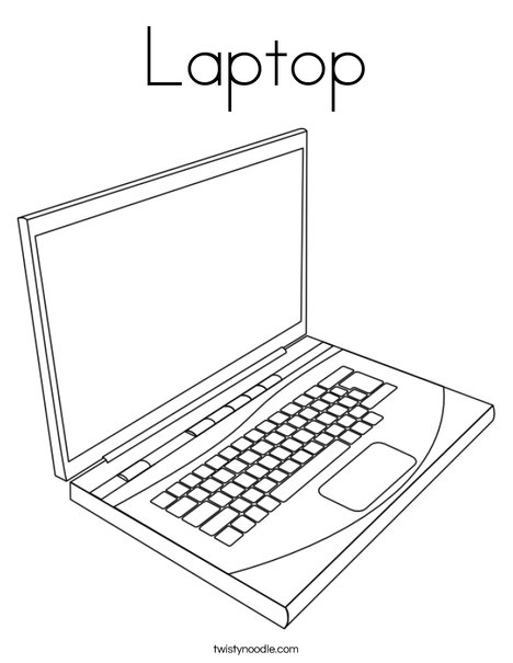 Laptop coloring page