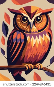 Owl invite vector art graphics