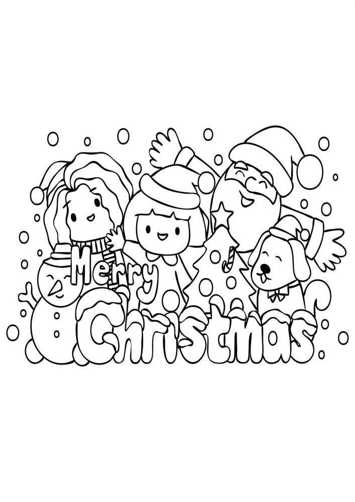 Free easy to print christmas coloring pages