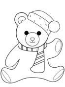 Teddy bear with christmas greeting card coloring page free printable coloring pages