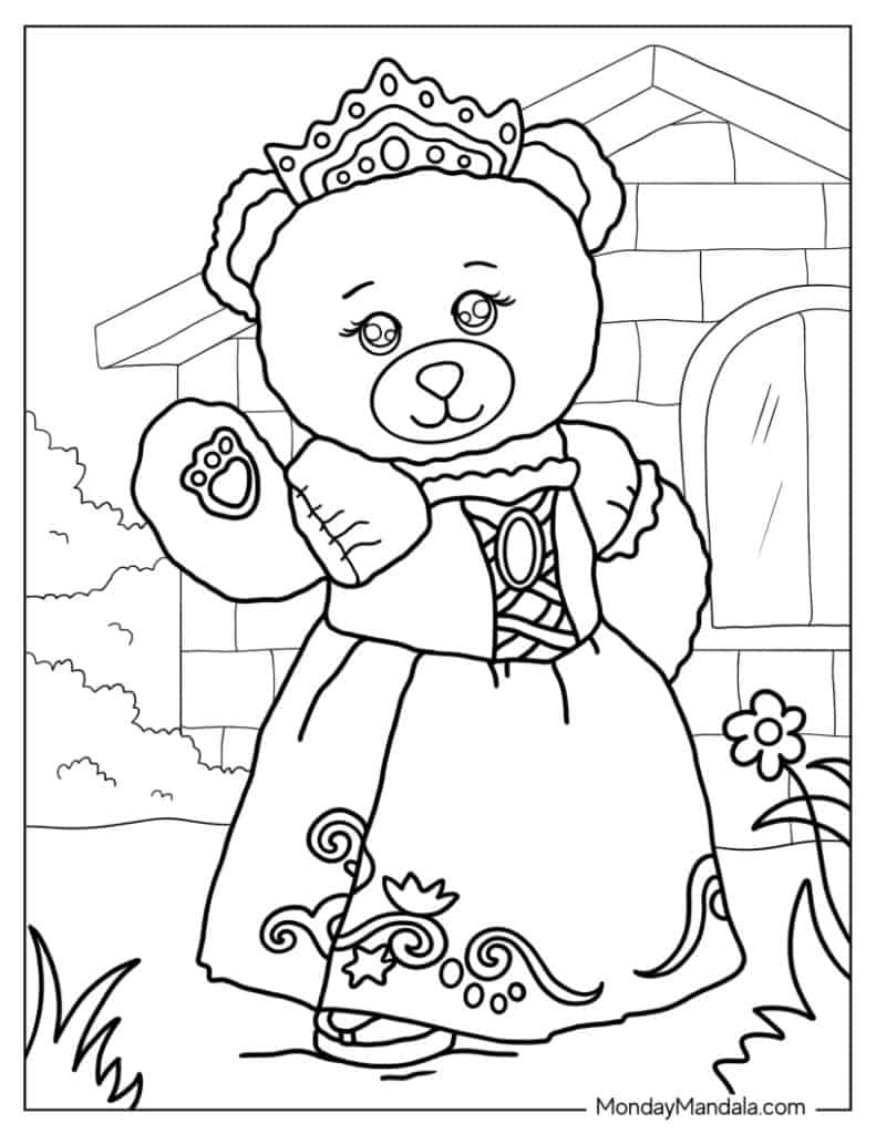 Teddy bear coloring pages free pdf printables