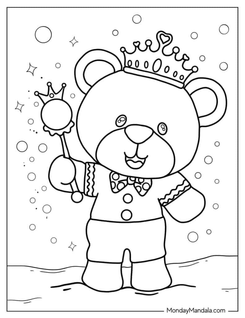 Teddy bear coloring pages free pdf printables