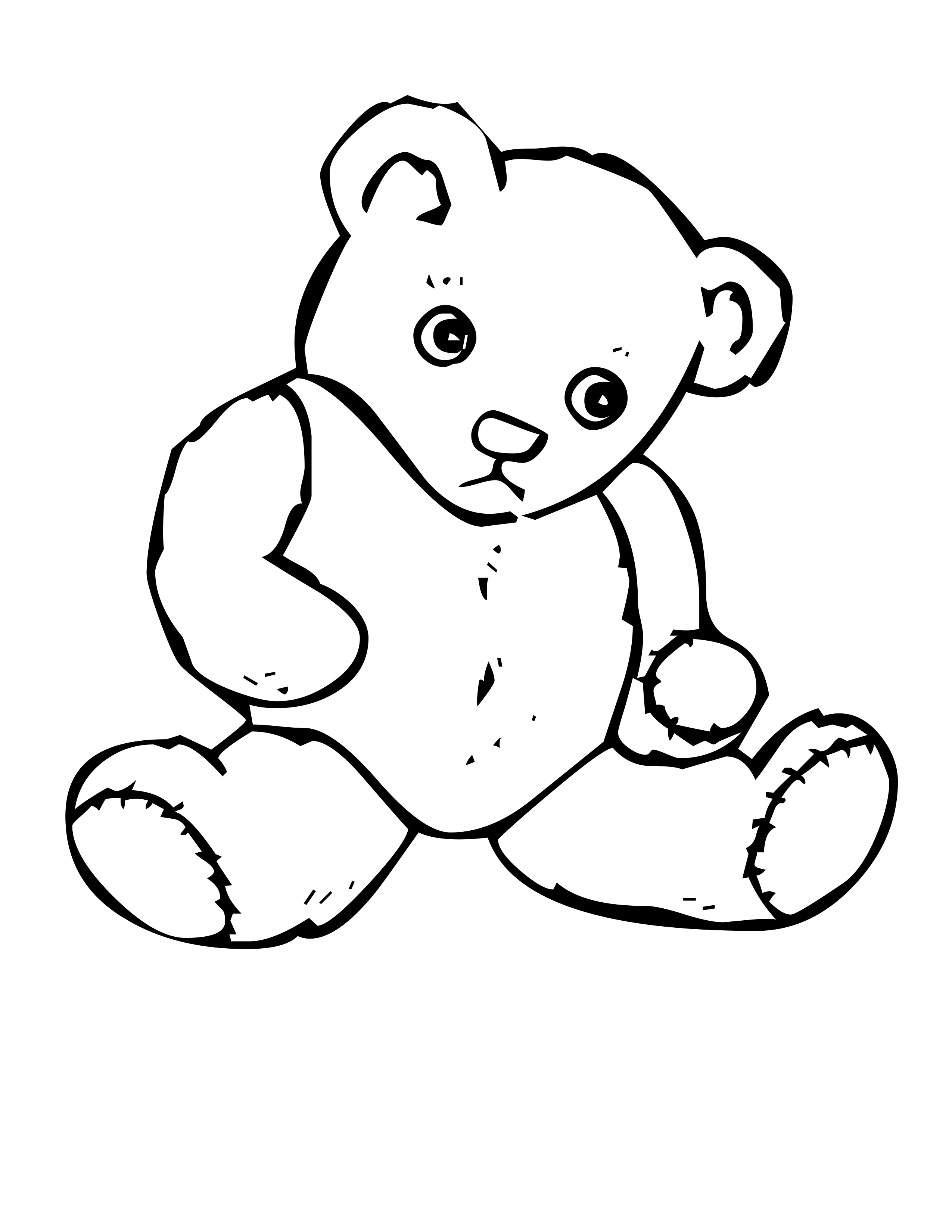 Free printable teddy bear coloring pages for kids