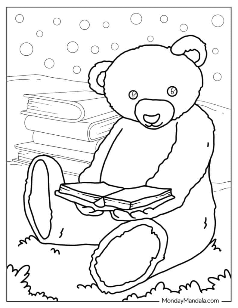 Teddy bear coloring pages free pdf printables