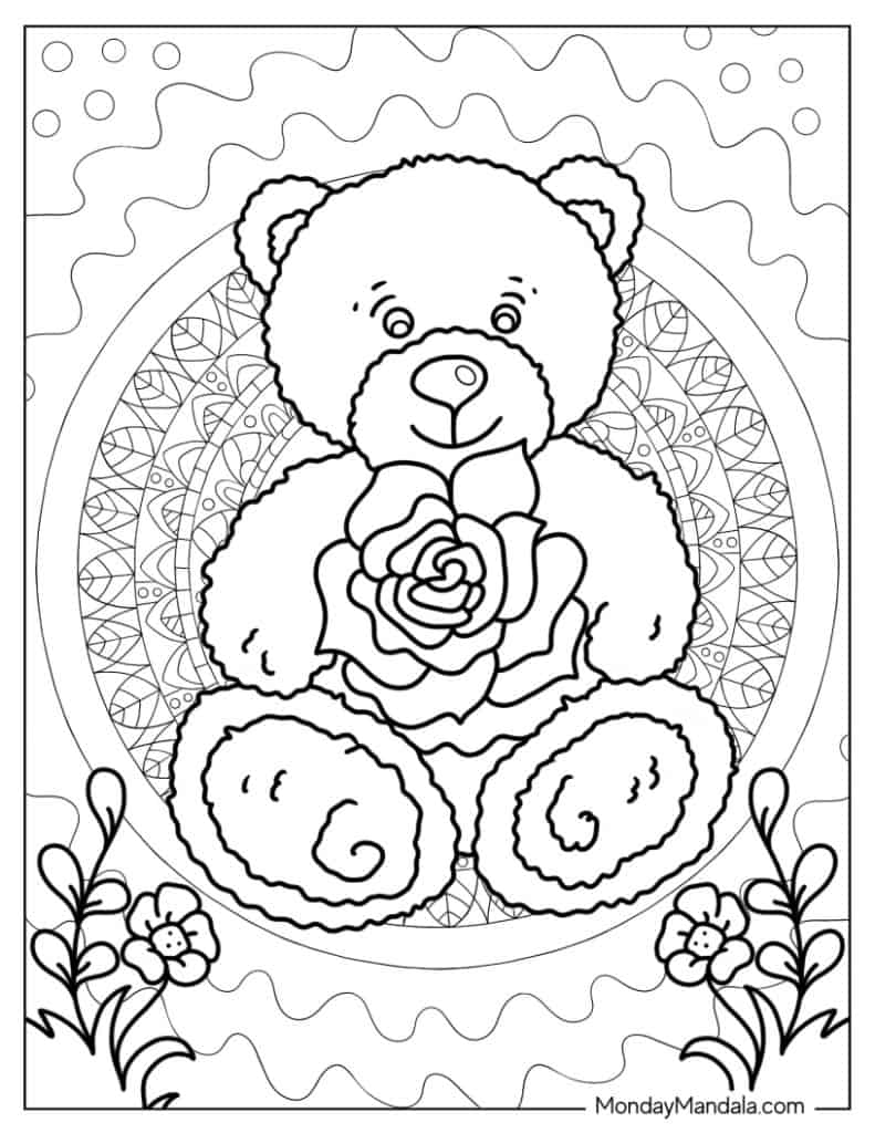 Teddy bear coloring pages free pdf printables