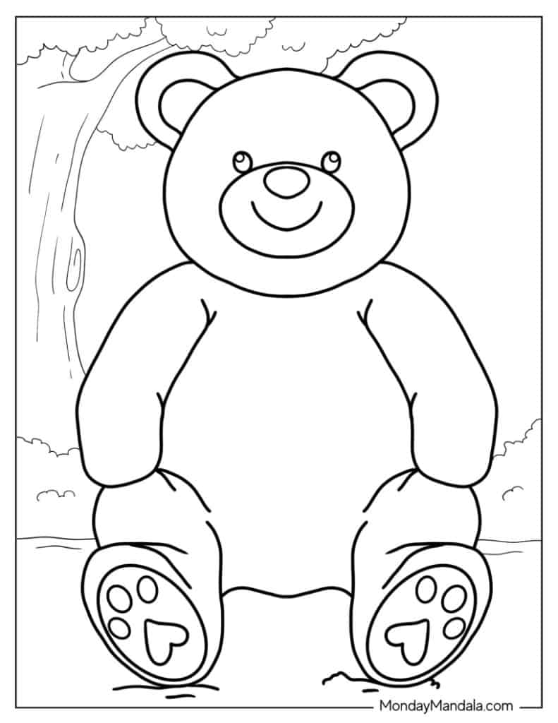 Teddy bear coloring pages free pdf printables