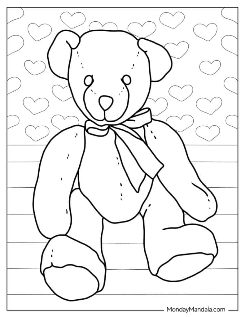 Teddy bear coloring pages free pdf printables