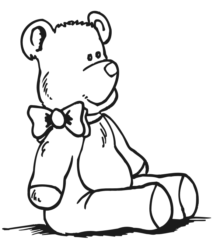 Teddy bear coloring page stuffed animal coloring page