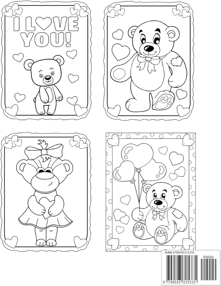 Teddy bear love edition coloring book for kids ages fun toddlers valentines coloring book with cute bears pages to color kid press jane books