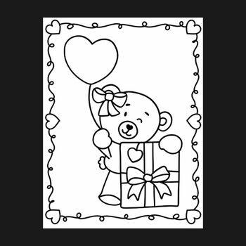 Valentines day teddy bear coloring pages by teachers helper