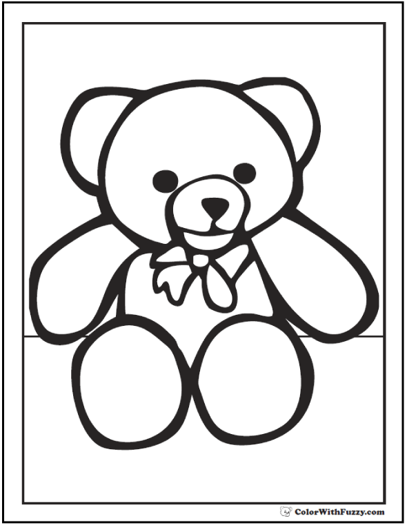 Teddy bear coloring pages for fun